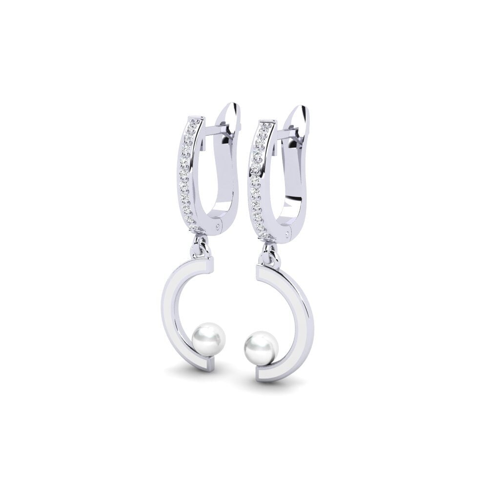 14k Oro Blanco Pendiente de mujer Stellah