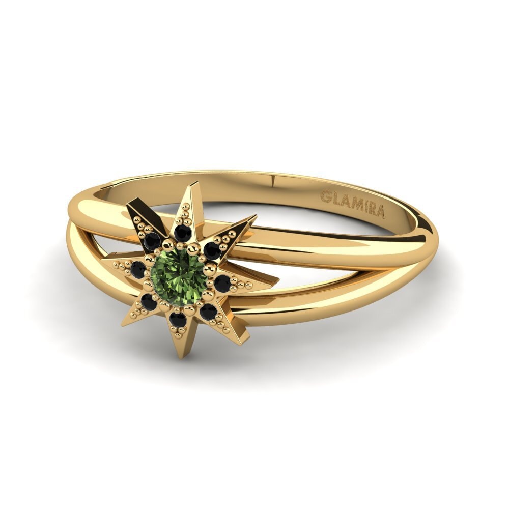Grüner Saphir Ring Stellastar