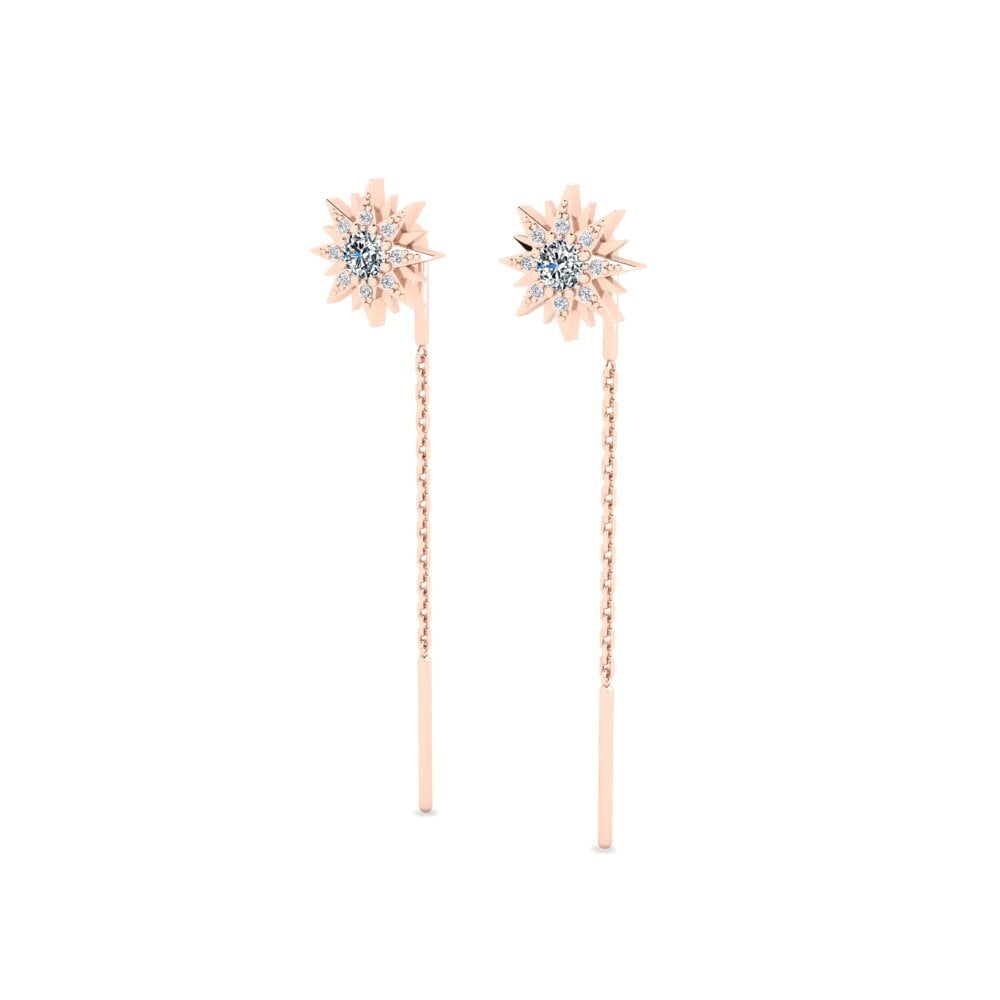 14ct Rose Gold Zirconia Women's Earring Stellatesta