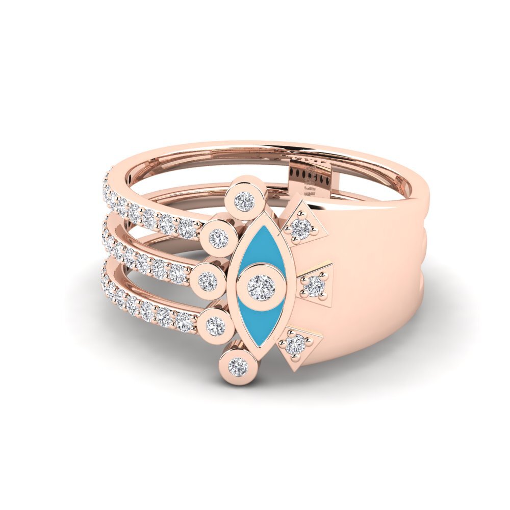 18ct Rose Gold Ring Steller