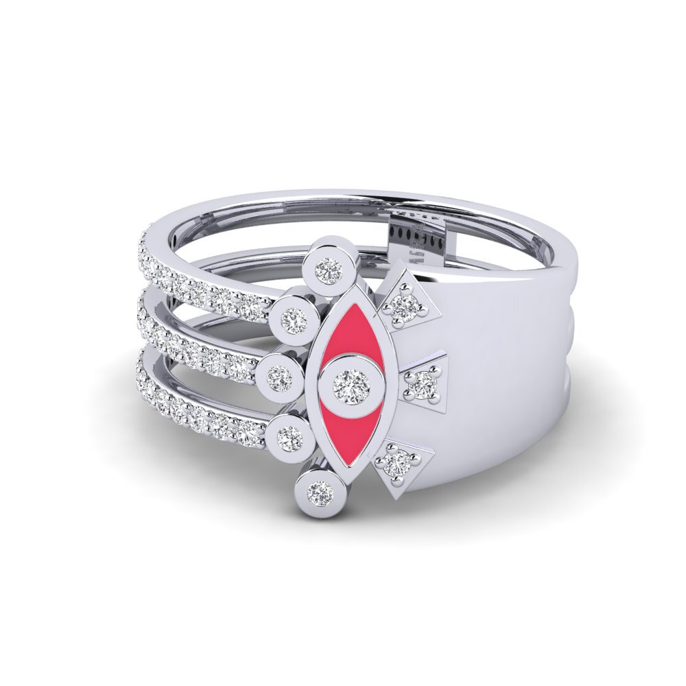 14ct White Gold Ring Steller
