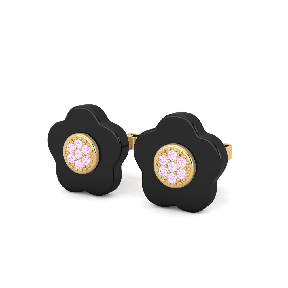 Safira Rosa Brincos Feminino Step