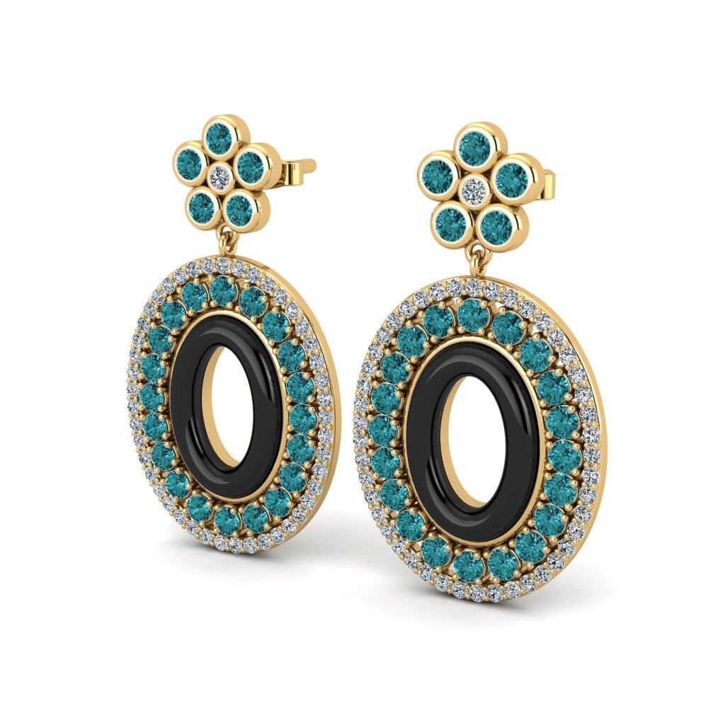 Diamante Azul Brincos Feminino Stoller