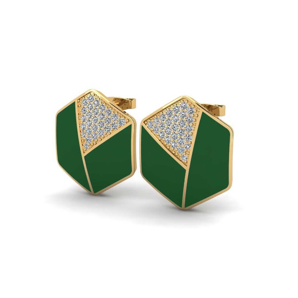 Gelbgold 750 Damen ohrring Stop
