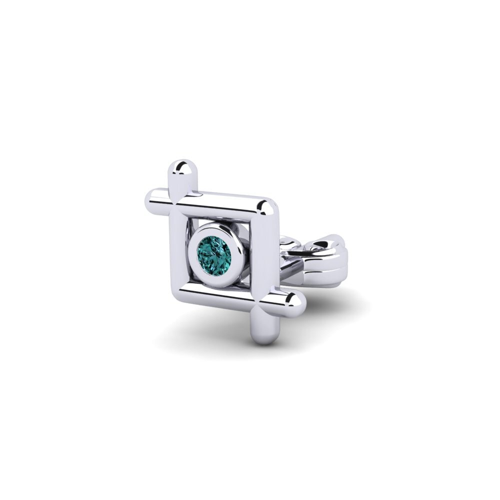 925 stříbro Modrý diamant Pánské náušnice Stove