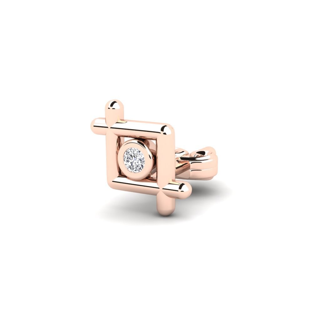 18ct Rose Gold Lab Grown Diamond Men's Earring Stove