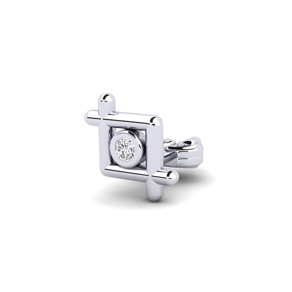 925 stříbro Laboratorně vytvořené diamanty Pánské náušnice Stove