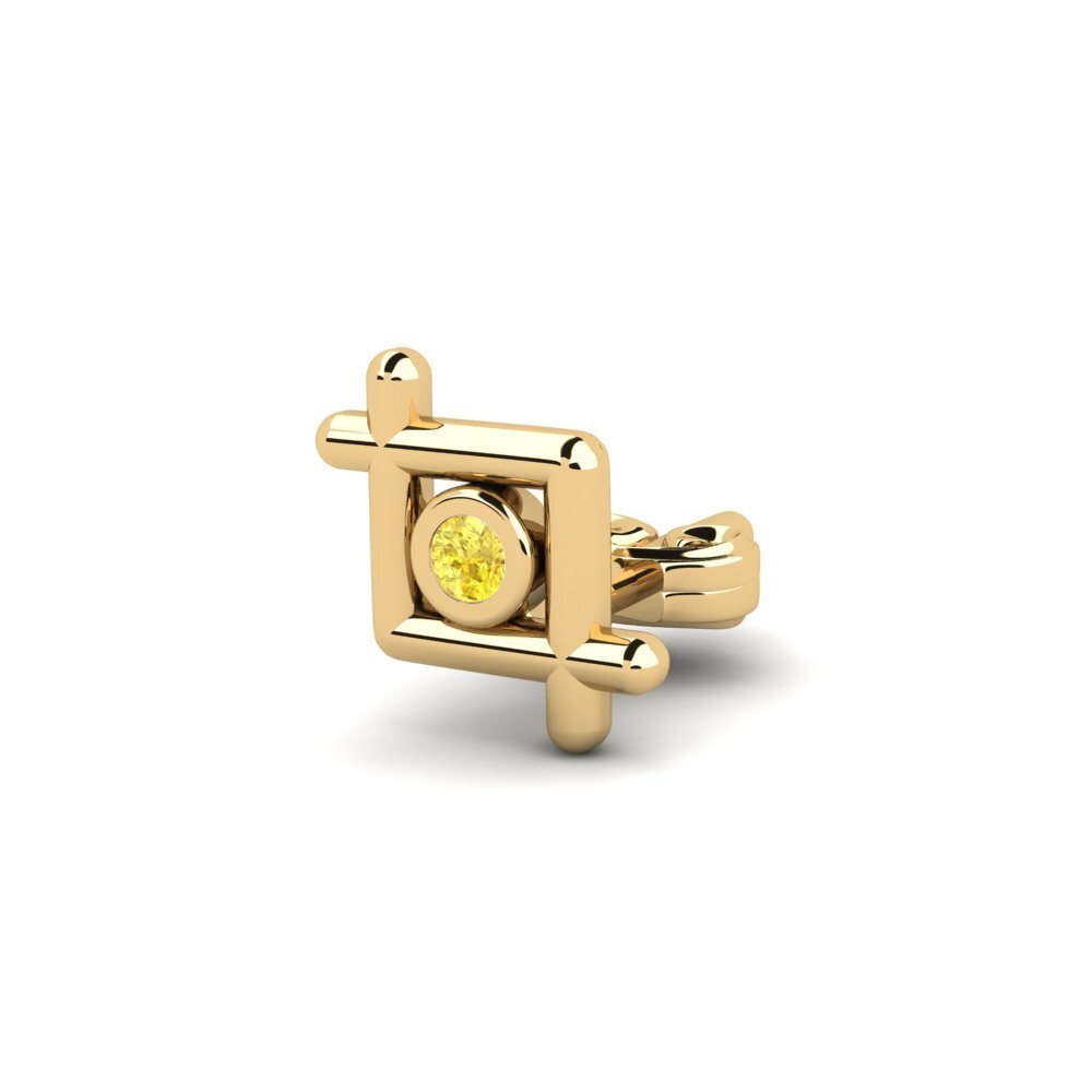 Zafiro amarillo Pendiente para hombre Stove