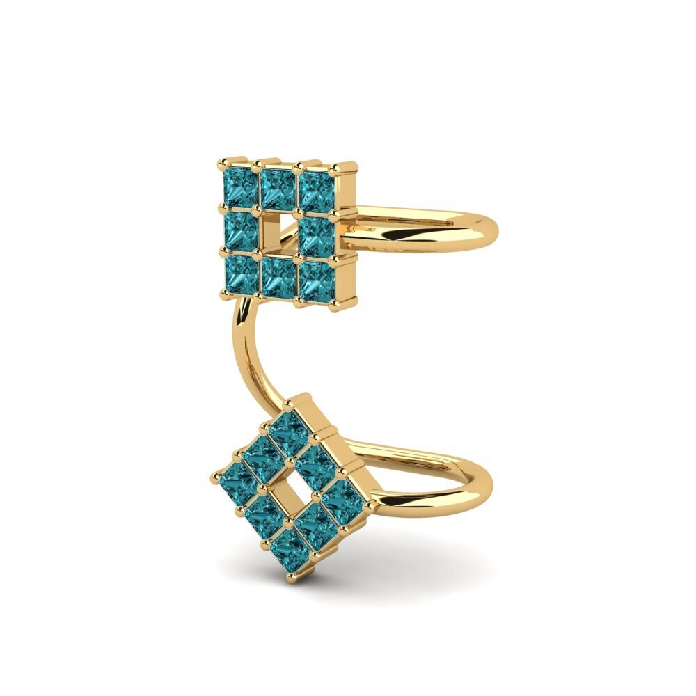 Princesa Diamante Azul Pendiente de mujer Strohos