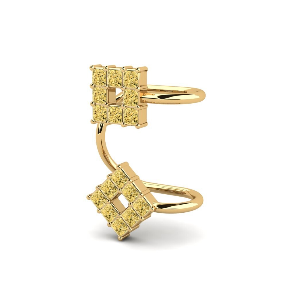 Princess Yellow Diamond Women's Earring Strohos