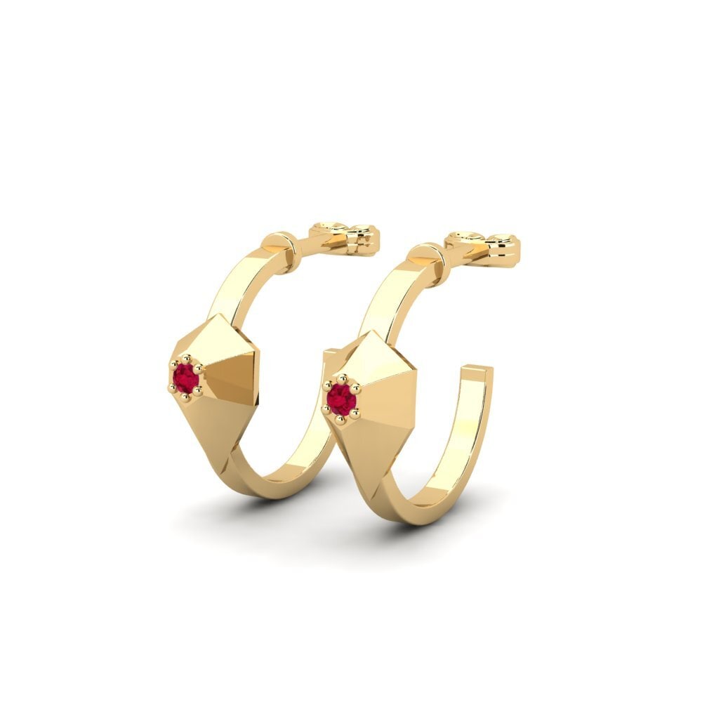 Rubis Boucle d'oreille femme Stroomy