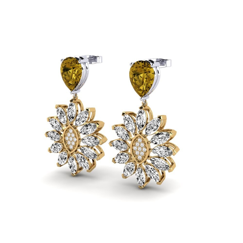 Đá Zircon Nâu Bông tai nữ Strudy