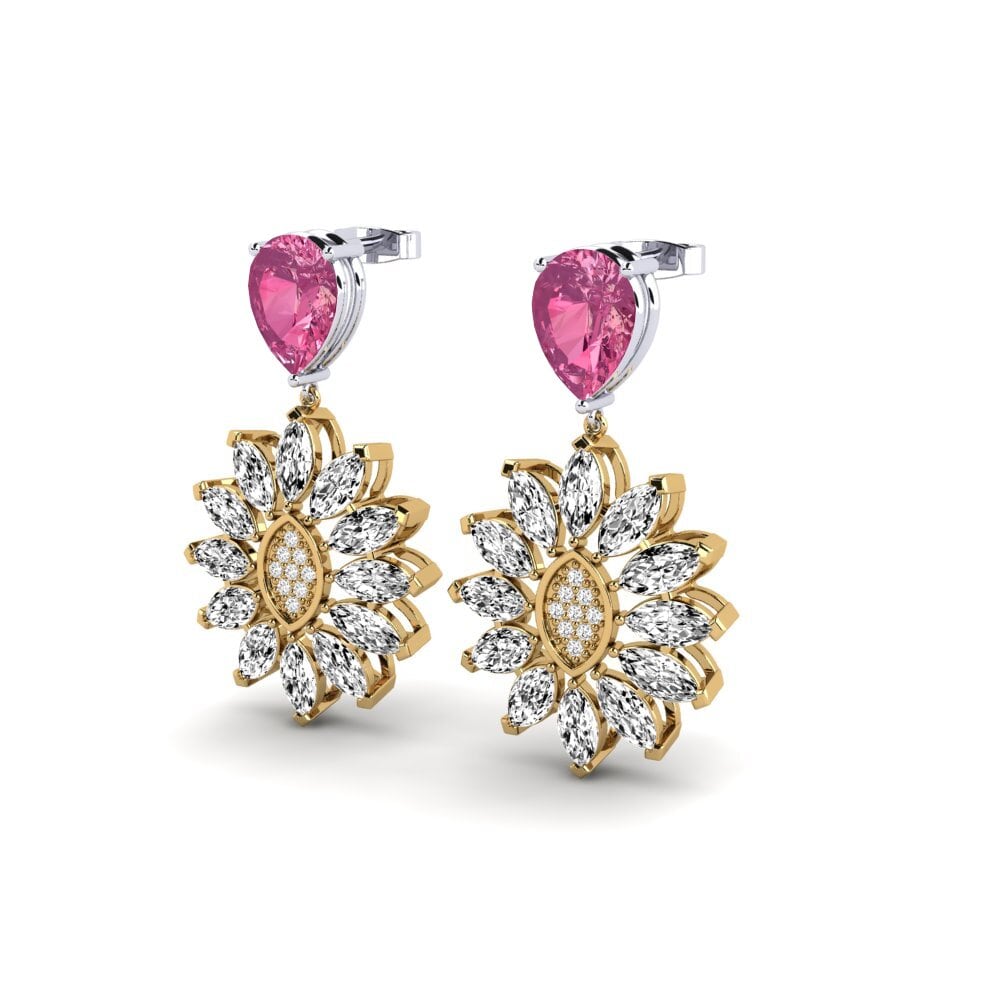 Turmalina Rosa Brincos Feminino Strudy
