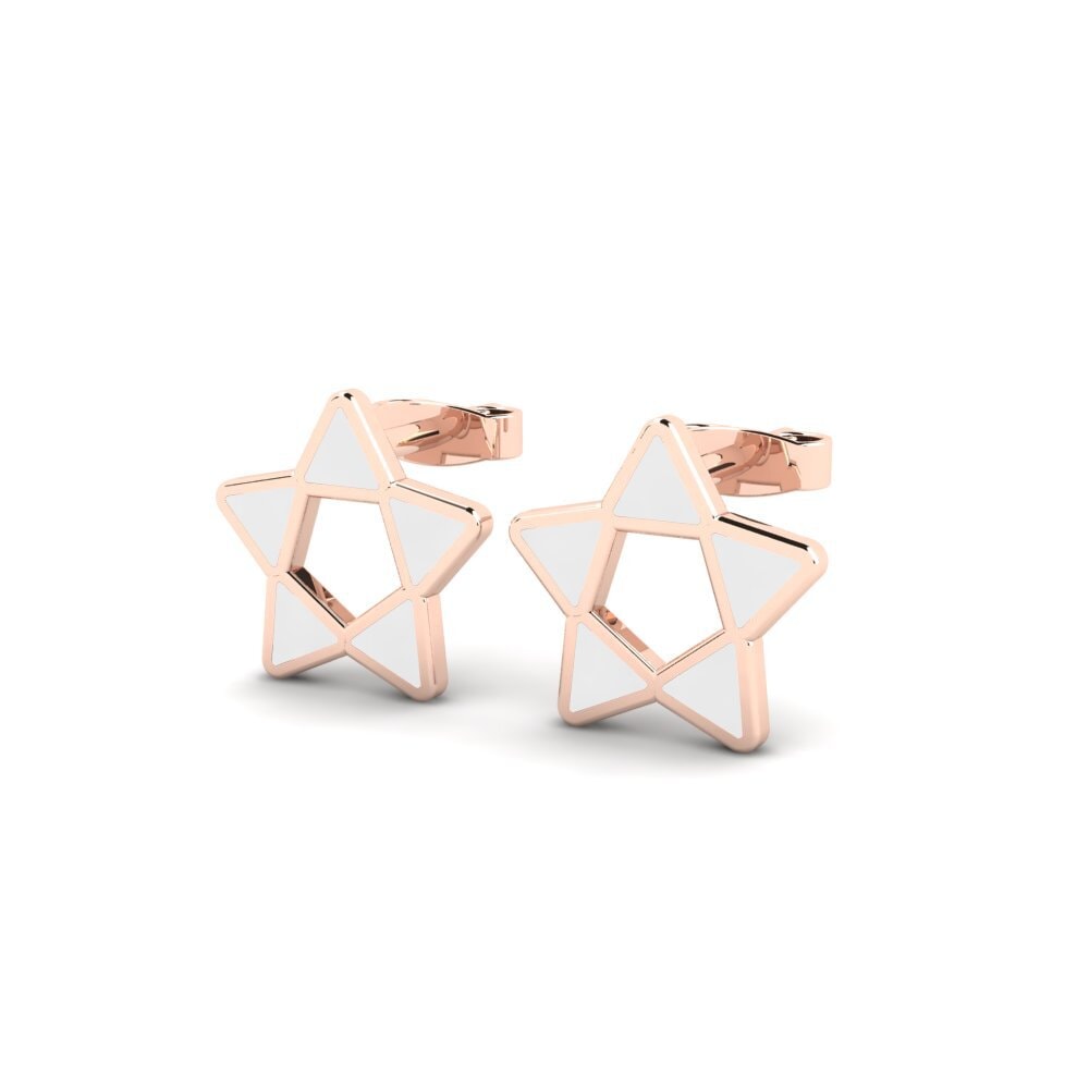 14k Oro Rosa Pendientes Stylish