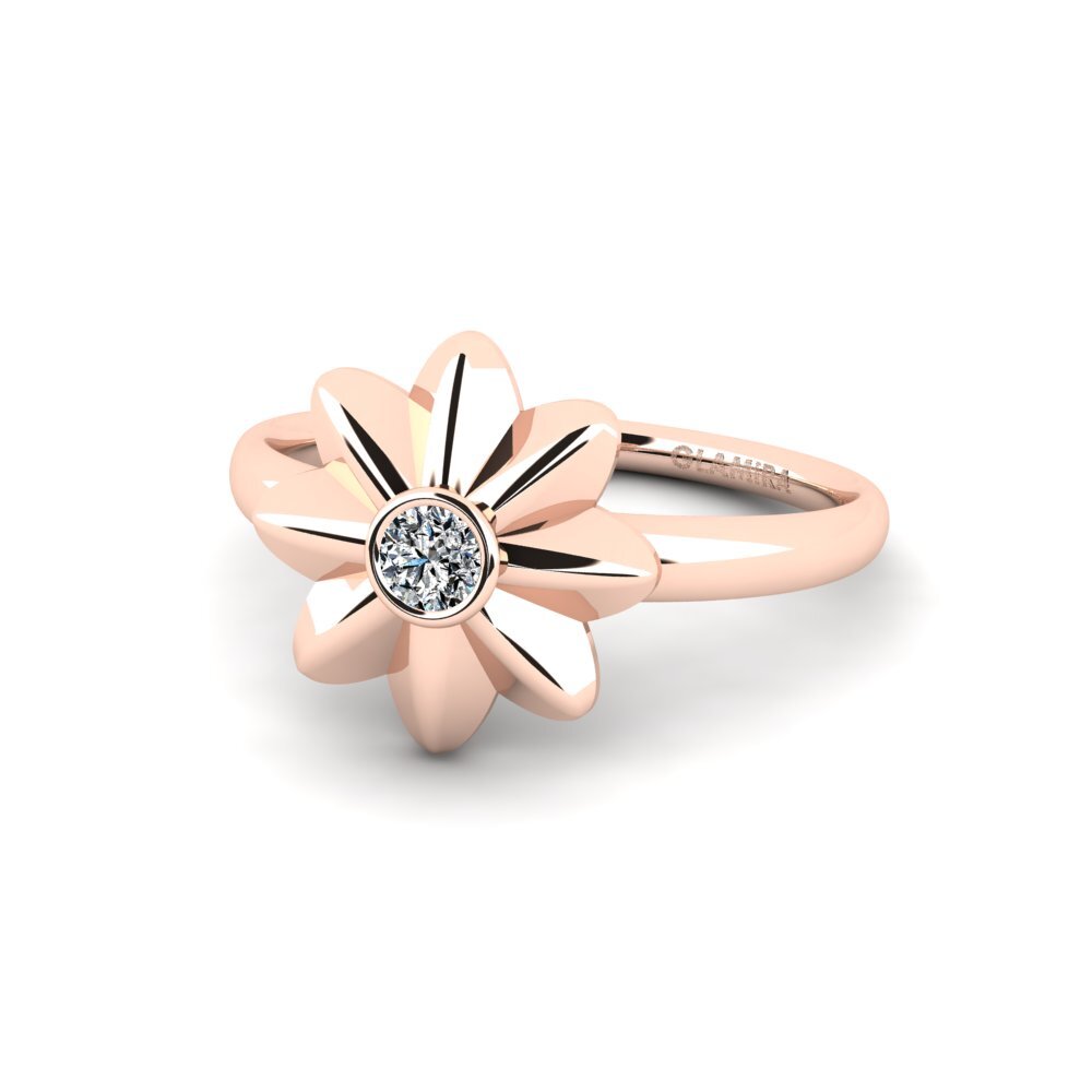 14k Oro Rosa Anillo Subtr