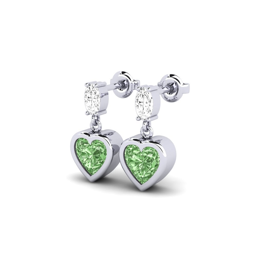 950 Platinum Green Diamond SYLVIE Earring Sudrabs