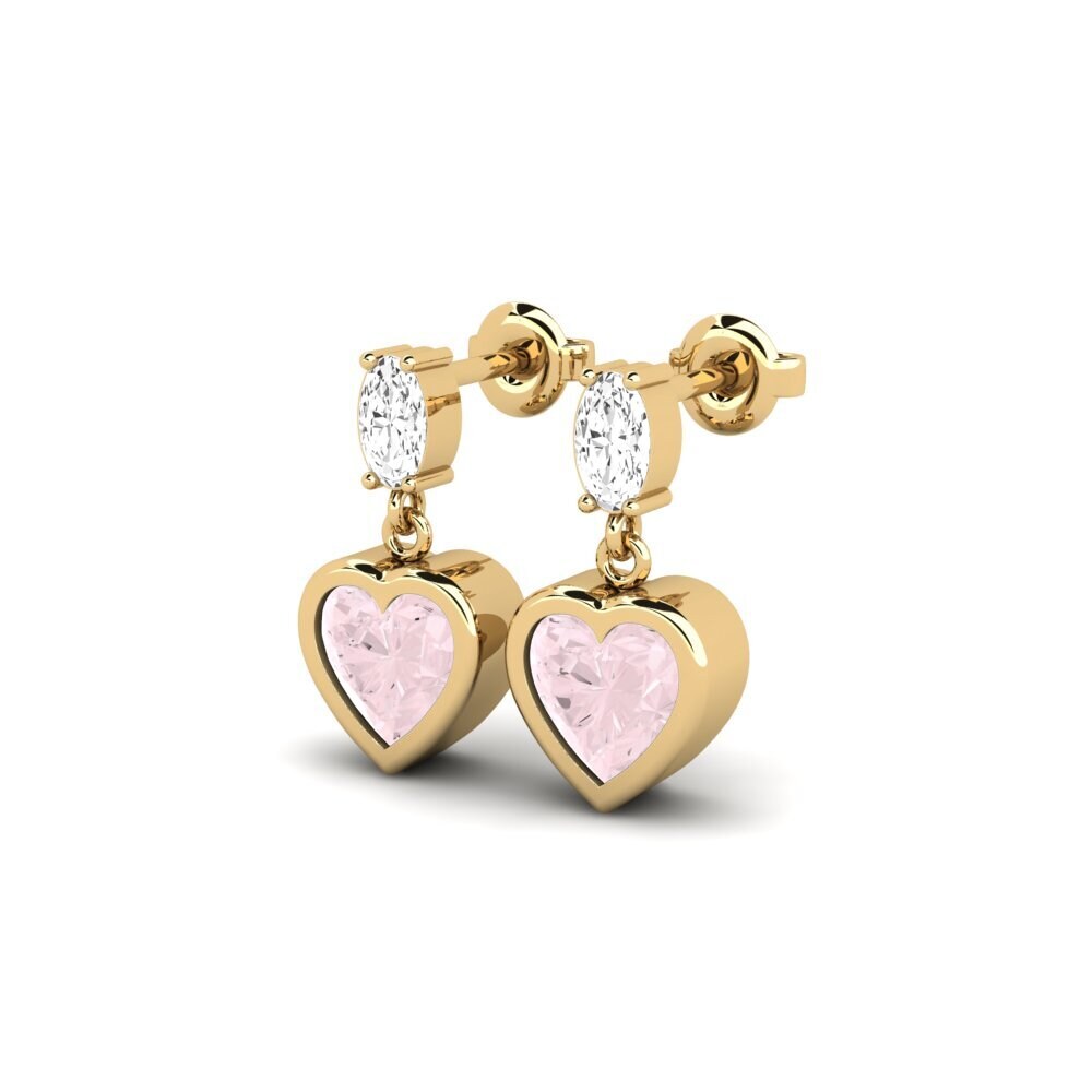 Rose Quartz SYLVIE Earring Sudrabs
