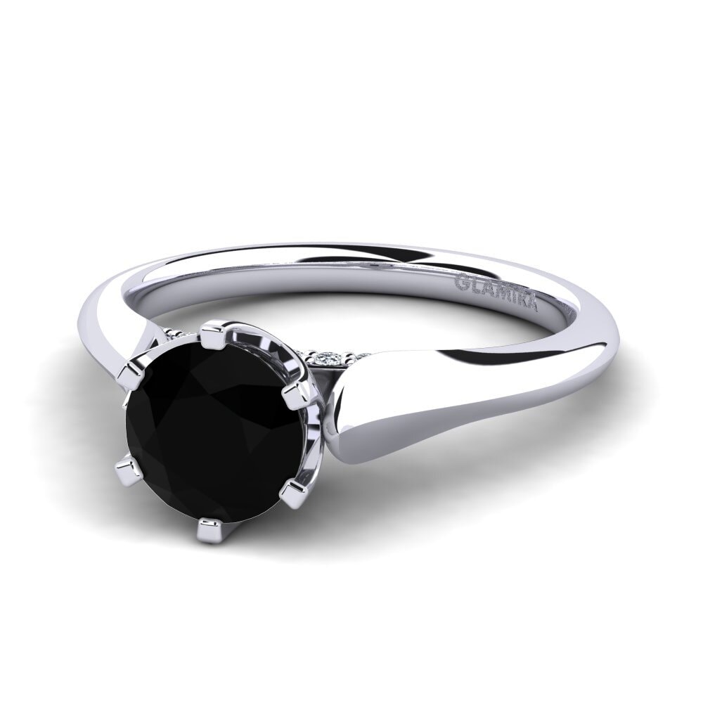 Black Onyx Engagement Ring Suela 1.0 crt