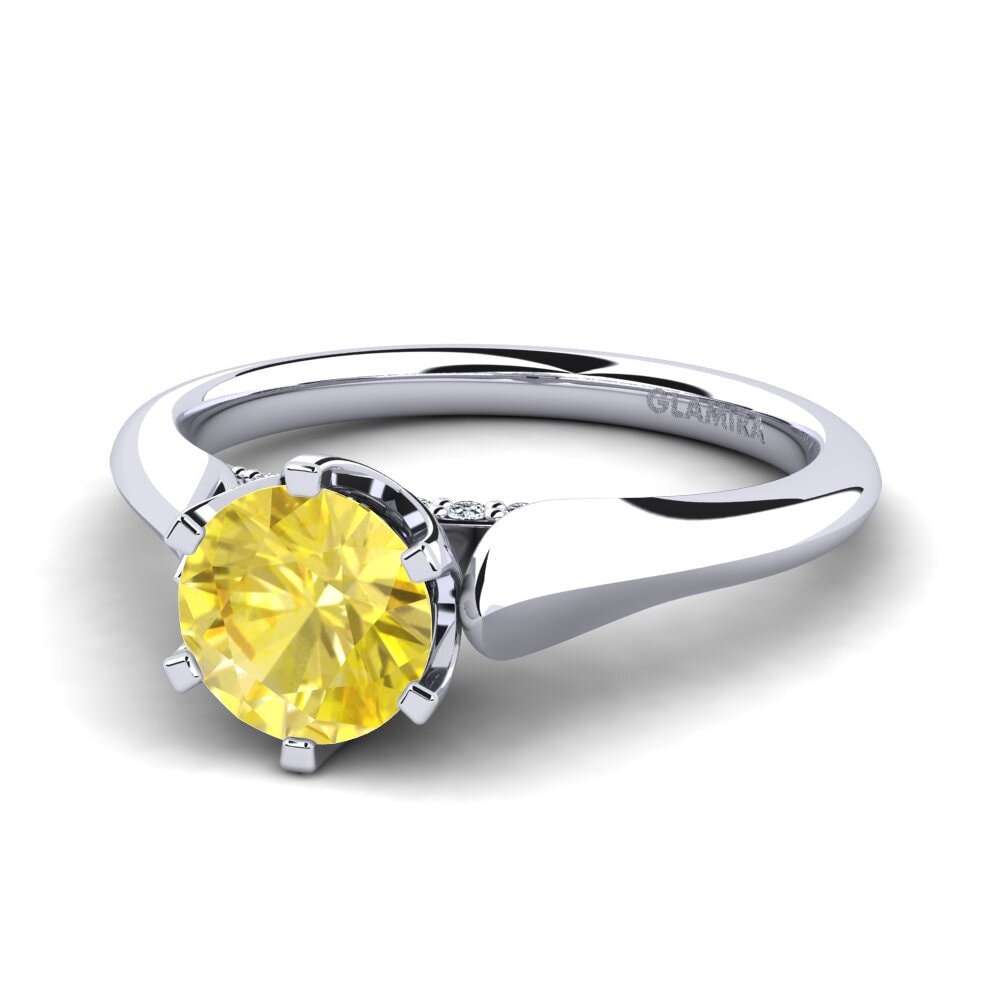 Gul safir Forlovelsesring Suela 1.0 crt