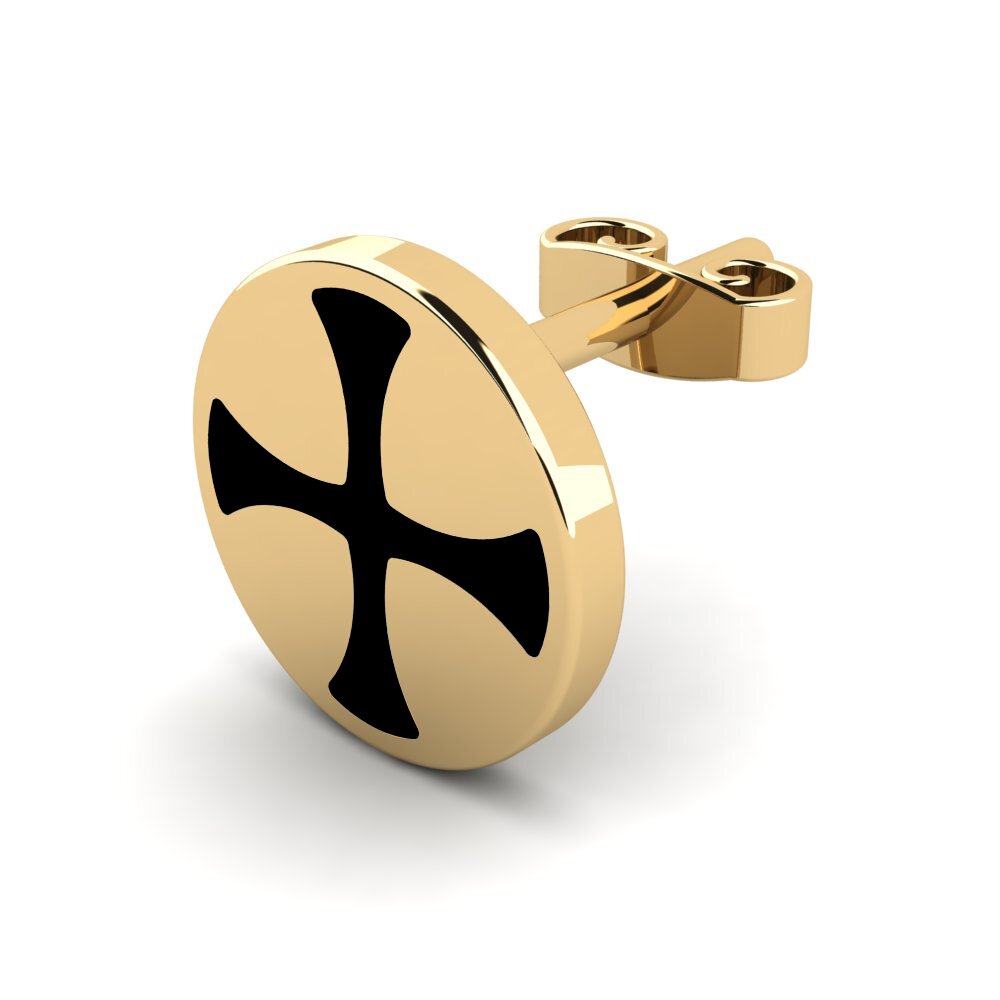 14k Oro Amarillo Pendiente para hombre Suffkith