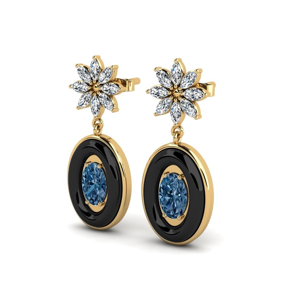 Diamante Azul Brincos Feminino Suggs