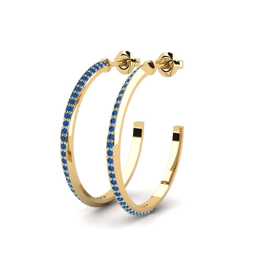 sapphire-zirconia ต่างหู Suiga
