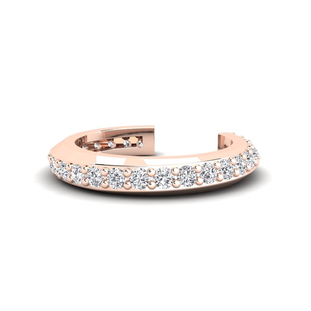 9k Oro Rosa Diamante Aro oreja concha Suilup