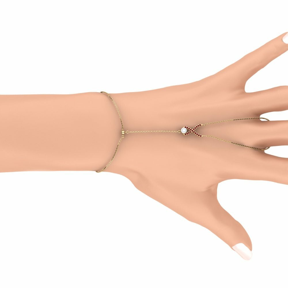 Zircone Rosso Bracciale per dita Suiwer
