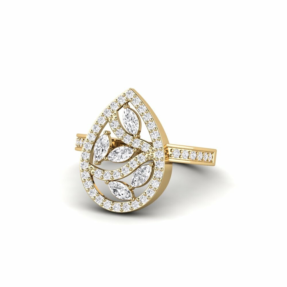 Marquise Saphir Blanc Bague Sukaga