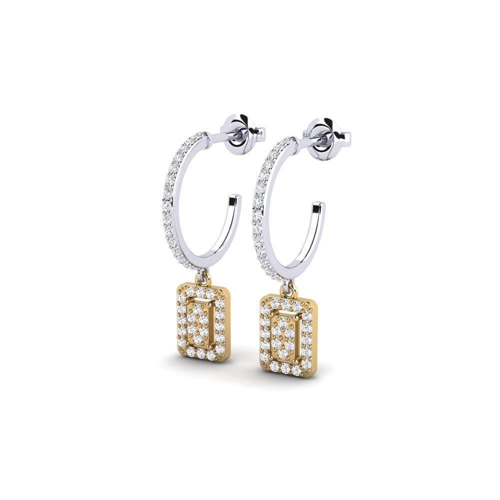 14ct White & Yellow Gold Women's Earring Suklaa