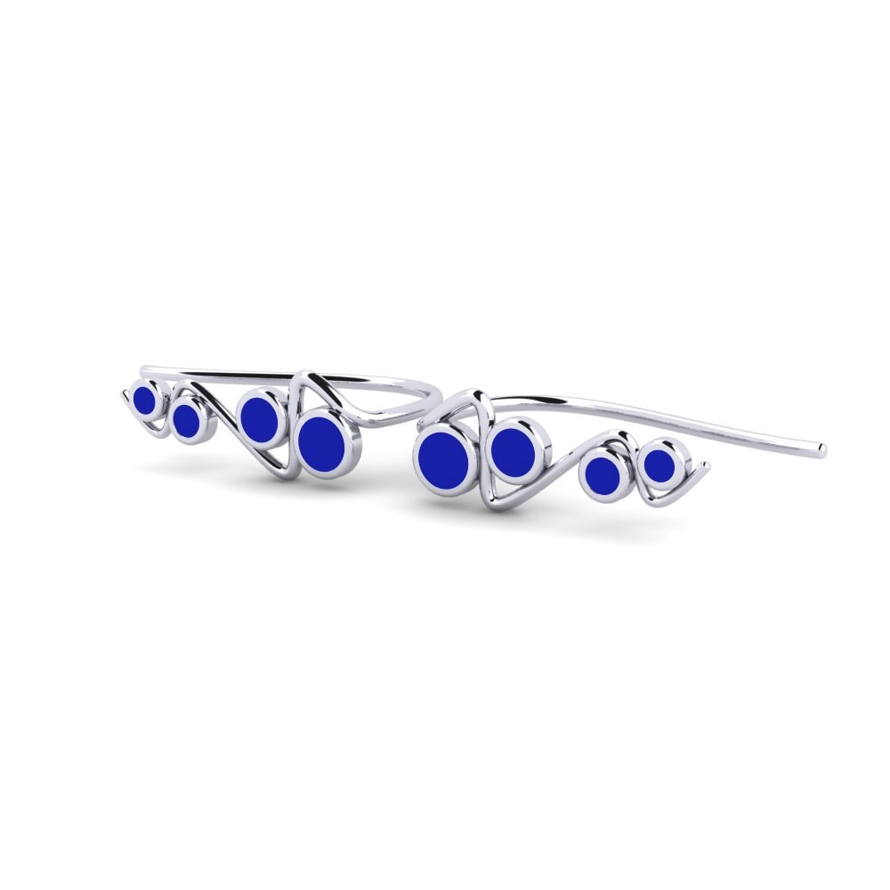 14k Oro Blanco Pendientes Sumeno