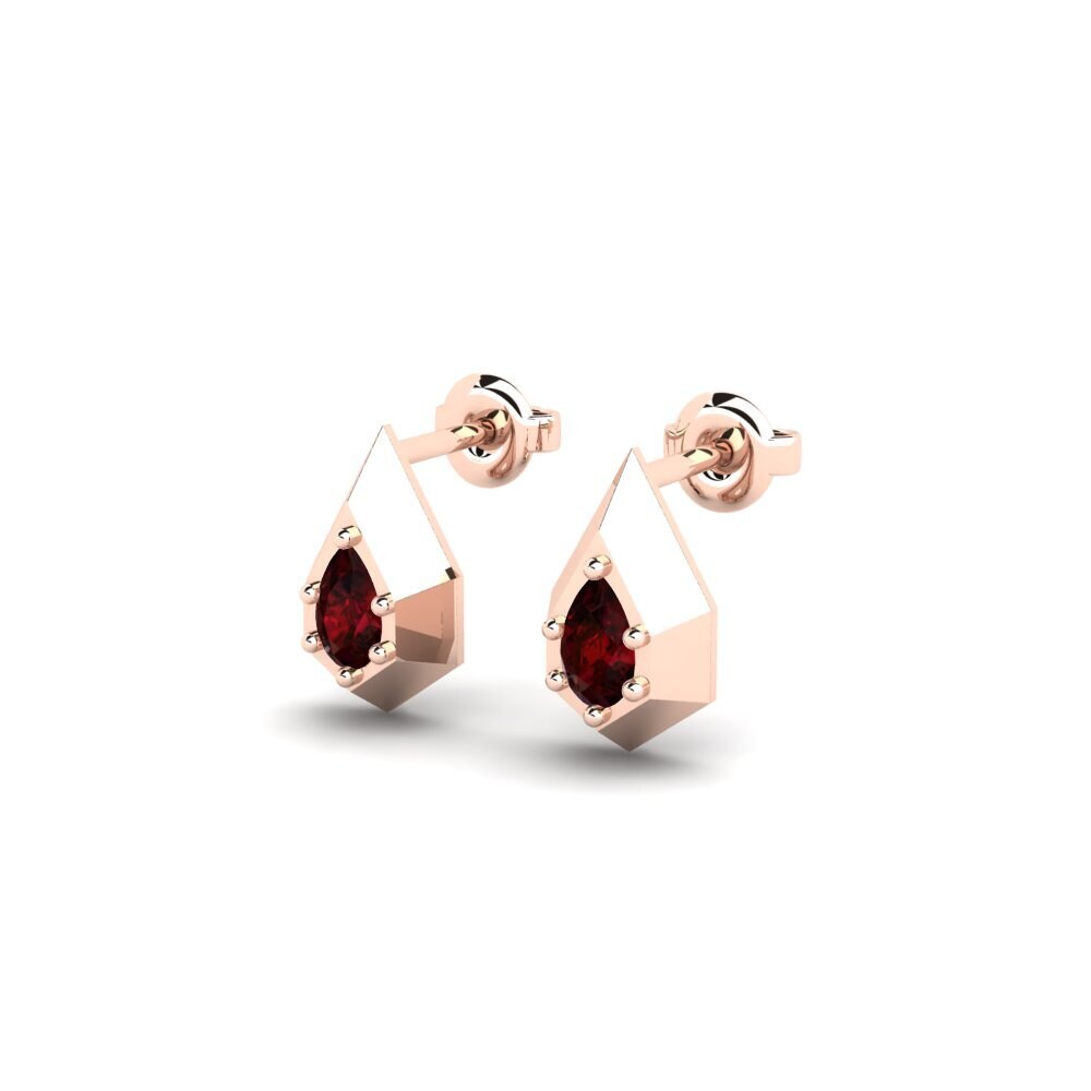 18k Oro Rosa Granate Pendiente de mujer Sungai