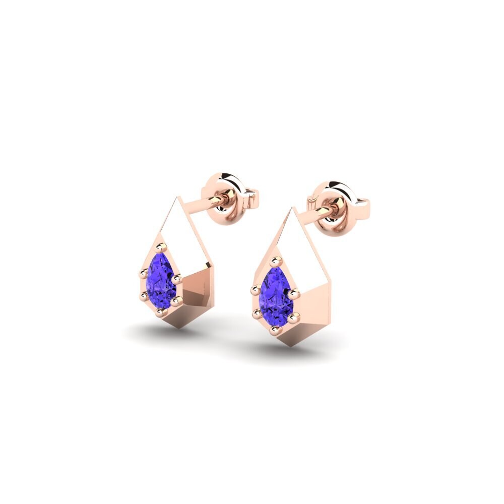 18k Oro Rosa Tanzanita Pendiente de mujer Sungai