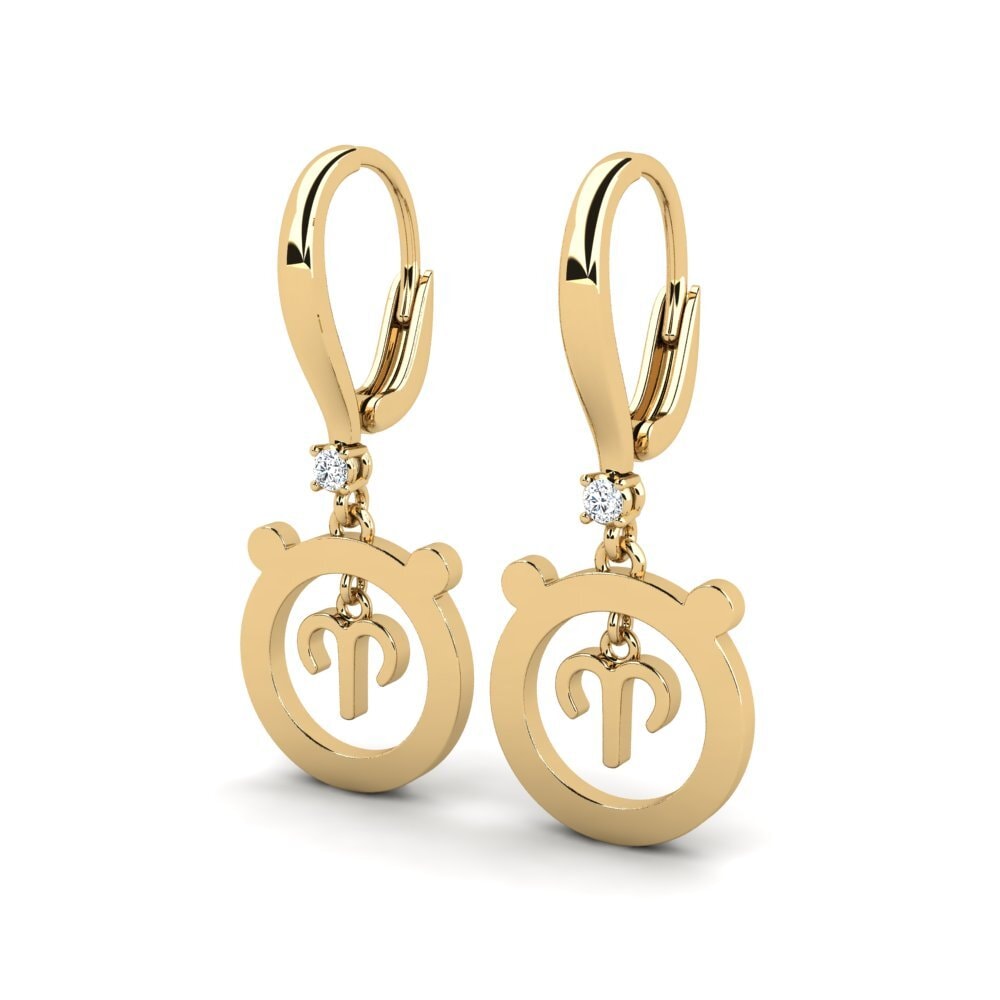 14k Oro Amarillo Pendiente de mujer Suning - Aries
