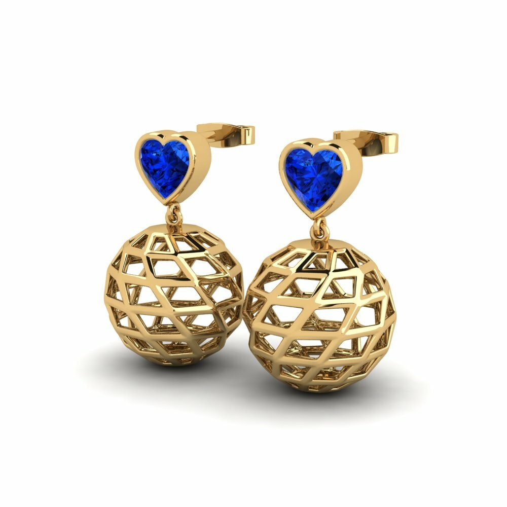 Sapphire (Lab Created) Women's Earring Superficie