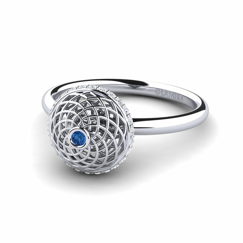Zircone Bleu Foncé Bague Suseonhwa