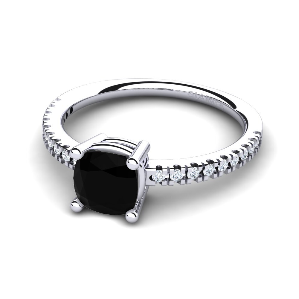 Black Onyx Engagement Ring Susette