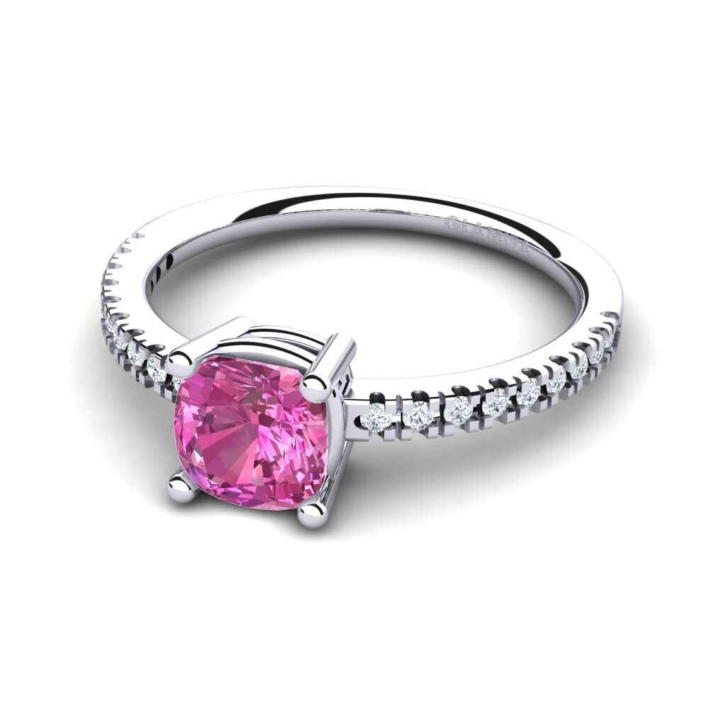 9ct White Gold Pink Topaz Engagement Ring Susette