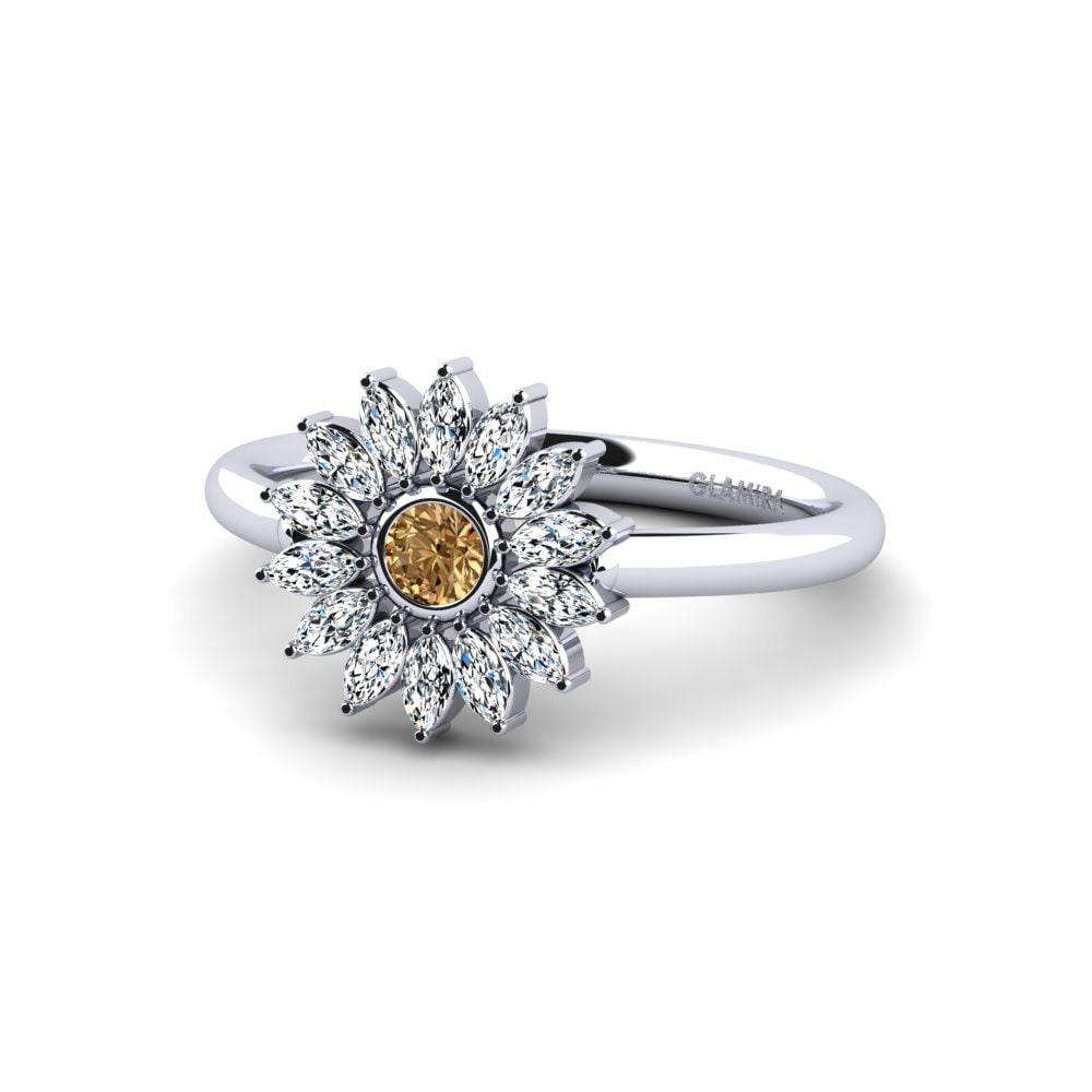 950 Platinum Brown Diamond Ring Susheela