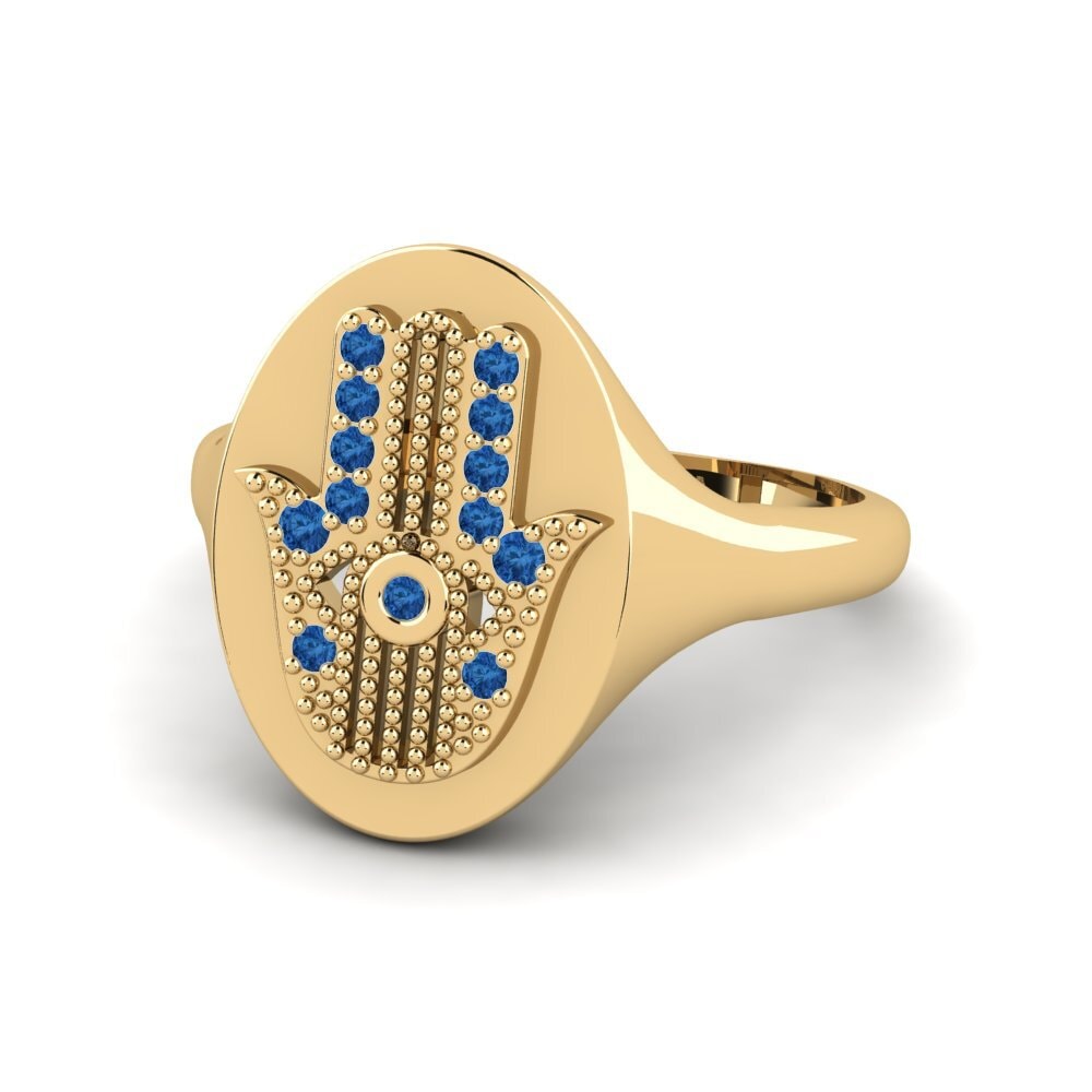 Dark Blue Zirconia Ring Suspend