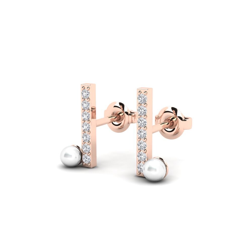 14k Rose Gold Women's Earring Suvd - B