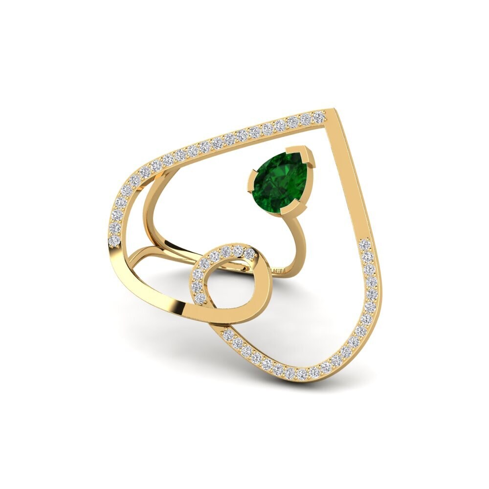 Poire Tsavorite Bague Suyuk