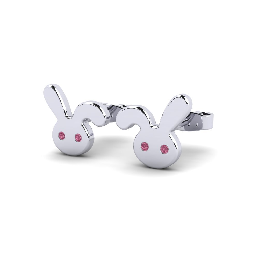 18k White Gold Rhodolite Garnet Kid's Earring Suzana