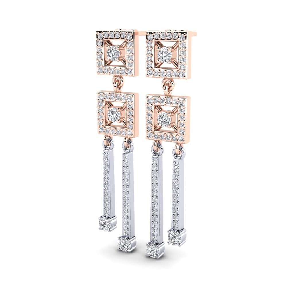 9k Oro Rosa & Blanco Pendiente de mujer Svea