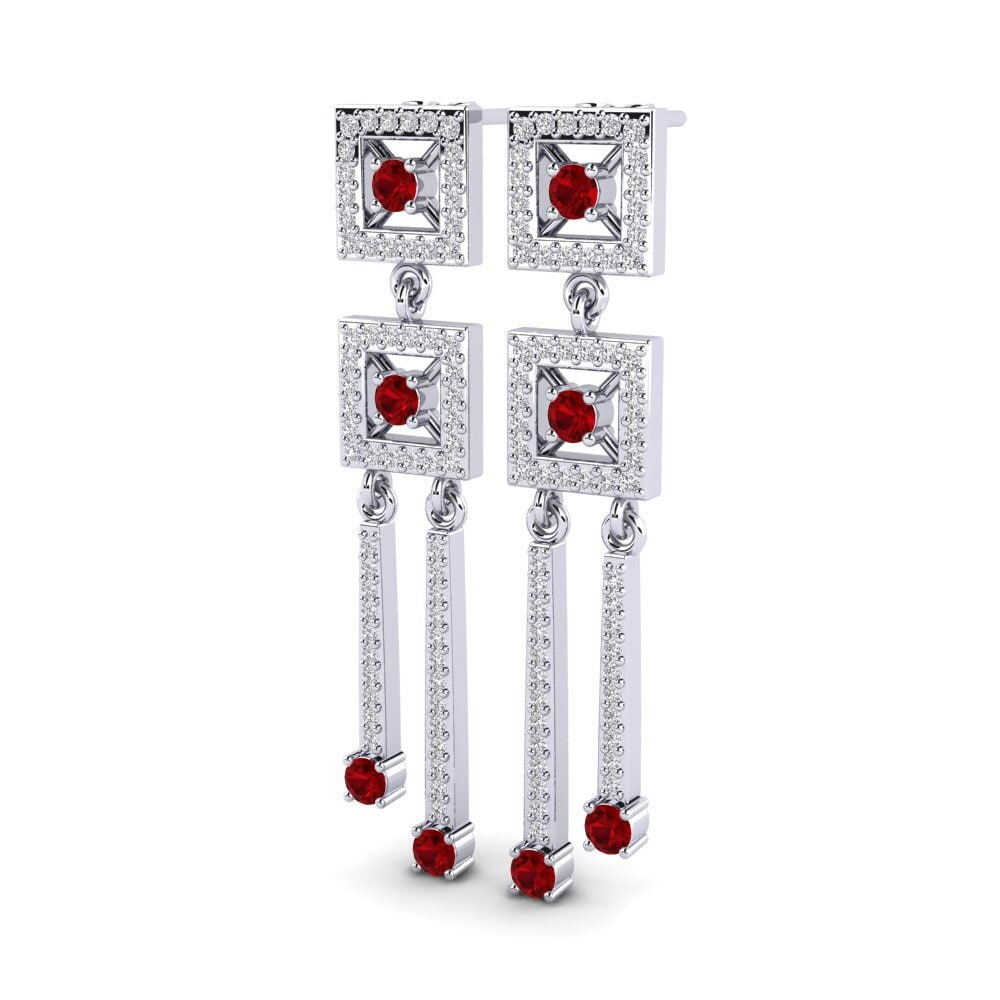 Đá Zirconia Đỏ Bông tai nữ Svea
