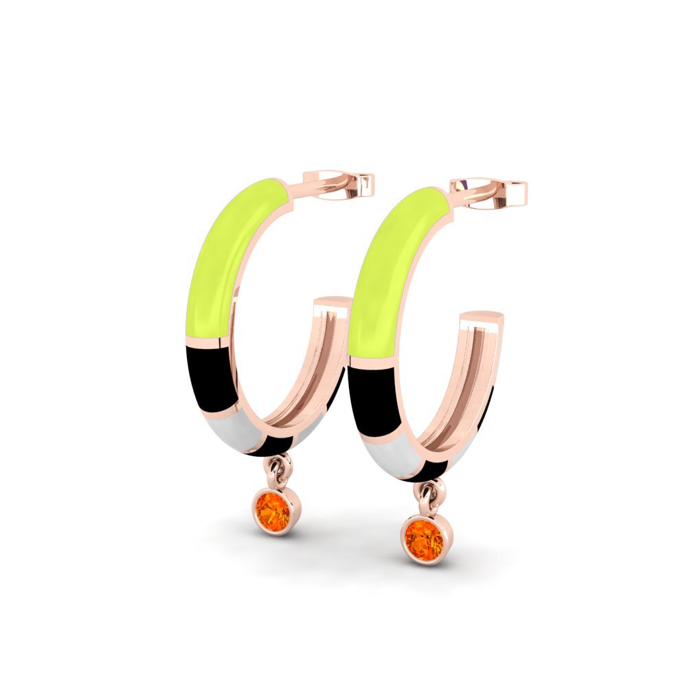 Orange Sapphire Women's Earring Svert