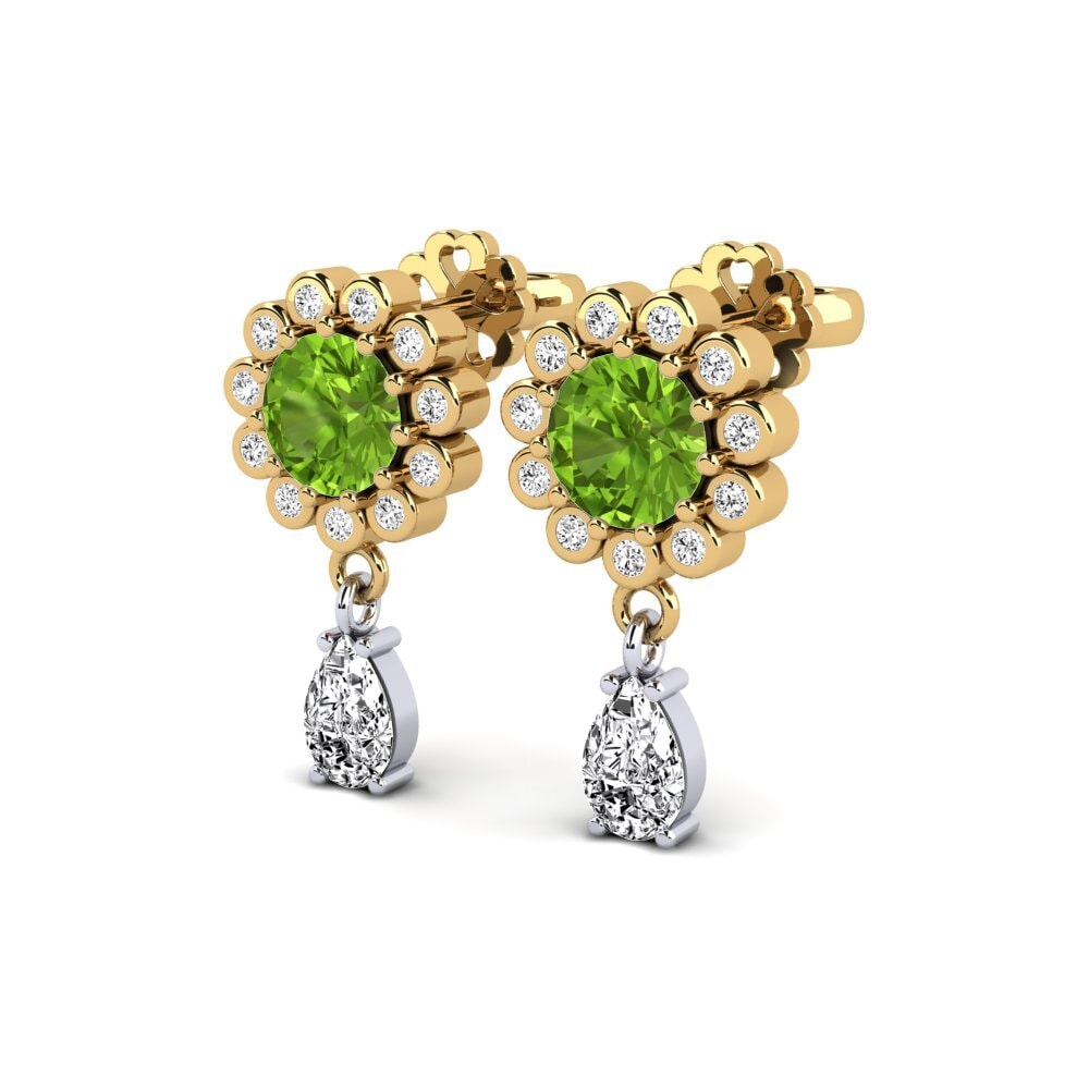 14k Yellow & White Gold Peridot SYLVIE Earring Svetlo