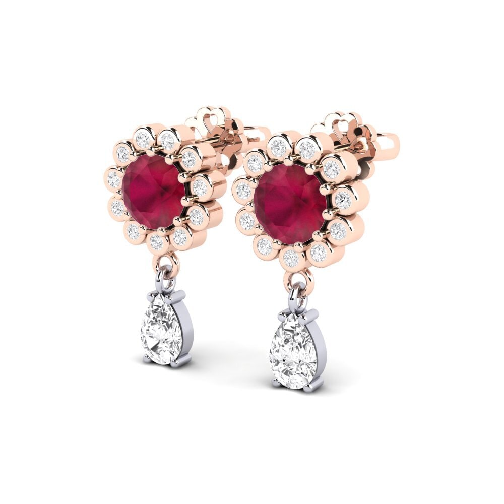 14K Rose & White Gold Ruby SYLVIE Earring Svetlo