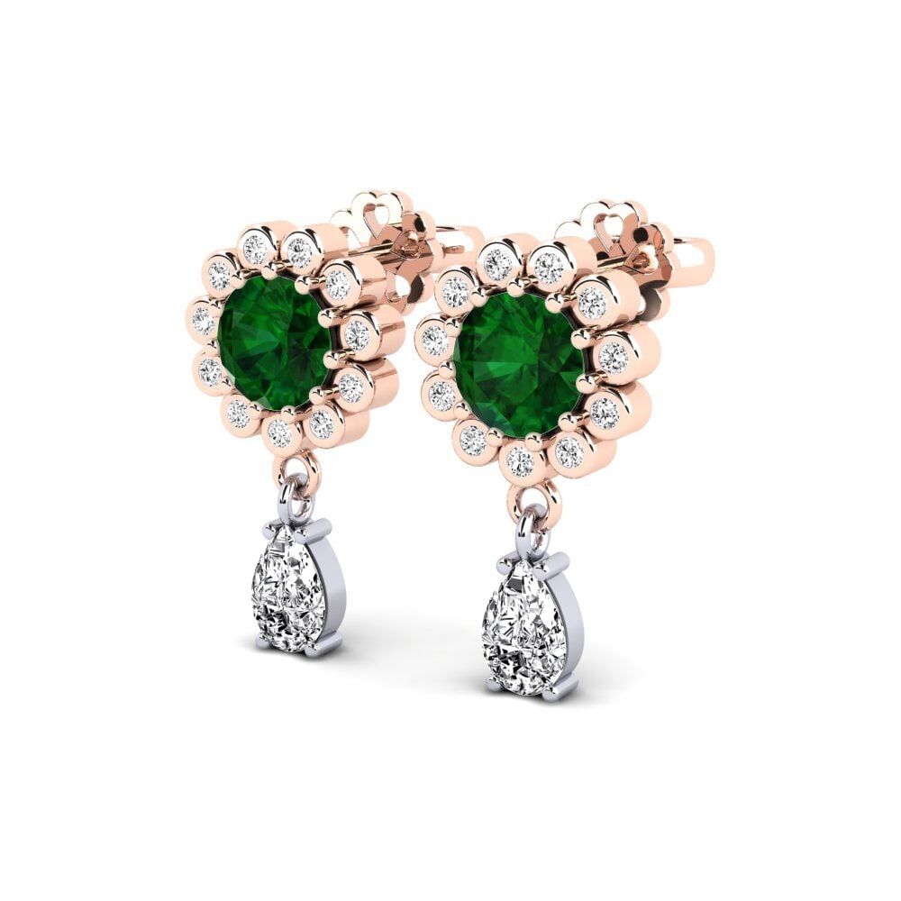 Vermelho & Branco-14K Tsavorite SYLVIE Brincos Svetlo