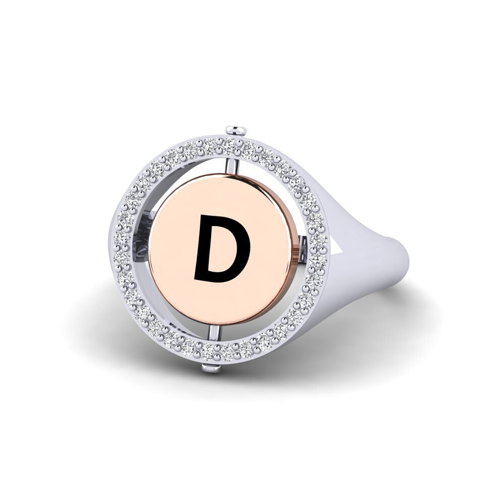 Weiss & Rotgold 585 Rosa Saphir Ring Swenet